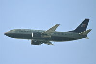 N307UA @ KLAX - United Airlines Boeing 737-322, N307UA 25R departure KLAX - by Mark Kalfas