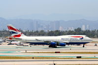 G-BNLO @ KLAX - British Airways Boeing 747-436, G-BNLO taxiing to gate via Bravo KLAX - by Mark Kalfas