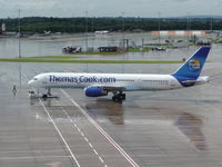 G-FCLK @ EGCC - aircraft being pushed back from its gate - by markrobinson-photo-group.