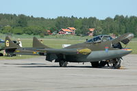 SE-DXX @ ESOW - Vampire T55 jet trainer at Västerås Hässlö airport, Sweden. - by Henk van Capelle