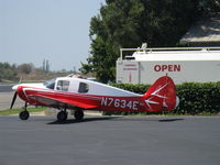 N7634E @ SZP - 1959 Downer Bellanca 260 14-19-3 Cruisemaster, Continental O-470-F 260 Hp, refueling, last of the triple-tail Bellancas model-the 260A went to single tail. - by Doug Robertson