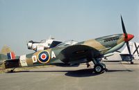 G-BAUP @ EGLK - Spitfire LF.XVIe of Doug Arnold on display at the 1976 Blackbushe Fly-In, the year before she was exported to the United States. - by Peter Nicholson