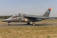 E38 @ EBBL - French Air Force Alpha Jet taxying to the active - by FBE