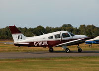 G-BUIK @ EGLK - VISITING CHEROKEE WARRIOR II WITH RACING NUMBER, PREV. REG. N2845P - by BIKE PILOT