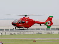 G-WASS @ EGNR - Eurocopter EC135 T2+ Wales Air Ambulance - by Chris Hall