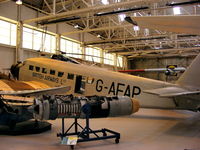 G-AFAP @ EGWC - The Ju52/3m, flew in April 1932. Orders for this robust aircraft, which could carry seventeen passengers or eighteen troops, soon started coming in and included an order for three from the pre-war British Airways, whose colours this example is displayed - by Chris Hall