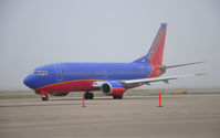 N345SA @ KMAF - Southwest 737 taxiing out in the fog at KMAF. - by TorchBCT