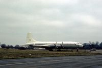 XL639 @ STN - Britannia C.1 XL 639 seen at Stansted in January 1977 became EI-BDC and later G-BRAC - by Peter Nicholson