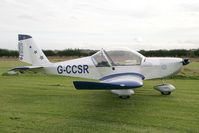 G-CCSR @ FISHBURN - AEROTECHNIK EV-97A EUROSTAR. Curious 'mirror image' tail logo! At Fishburn Airfield, Co Durham, UK in 2008. - by Malcolm Clarke