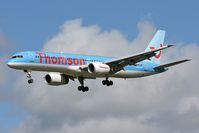 G-BYAH @ EGNT - Boeing 757-204 on approach to Rwy 25 at Newcastle Airport. - by Malcolm Clarke