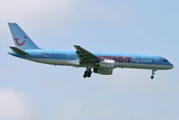 G-BYAN @ EGNT - Boeing 757-204 on approach to Rwy 07 at Newcastle Airport. - by Malcolm Clarke