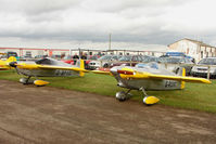 G-RUNT @ EGBG - A pair of Cassutt Racers at Leicester on the All Hallows Day Fly-in - by Terry Fletcher