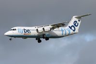 G-JEBA @ EGNT - British Aerospace BAe146-300 on approach to rwy 25 at Newcastle, UK. - by Malcolm Clarke