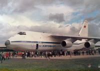 CCCP-82005 @ FAB - Antonov An-24 Condor of Aeroflot on display at the 1986 Farnborough Airshow. - by Peter Nicholson