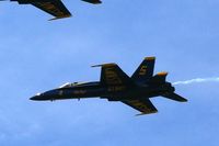 162826 @ DVN - Blue Angel 5 at the Quad Cities airshow.  I'm shooting into the sun -argh! - by Glenn E. Chatfield