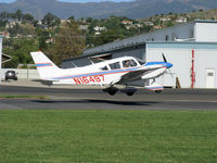 N16497 @ SZP - 1973 Piper PA-28-235 CHEROKEE CHARGER, Lycoming O-540-B4B5 235 Hp, flaps landing rwy 04 - by Doug Robertson