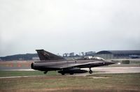 AT-155 @ EGQS - Sk-35XD Draken of Esk 729 Royal Danish Air Force preparing to depart Lossiemouth in the Summer of 1982. - by Peter Nicholson