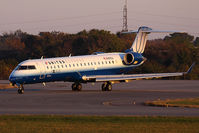 N161GJ @ ORF - United Express (GoJet Airlines) N161GJ (FLT GJS7373) exitting RWY 5 after arrival from Washington Dulles Int'l (KIAD) late in the day.