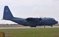 63-7845 @ KRND - C-130E Hercules landing 32R during Randolph Airshow 09. - by TorchBCT