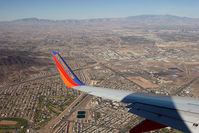 N257WN @ LAS - Onboard Southwest Airlines N257WN, Flight 1045 from LAX, as we descend and turn our base leg to RWY 25L for landing at Las Vegas McCarran Int'l (KLAS). - by Dean Heald