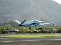 N3249C @ SZP - 1954 Beech E35 BONANZA, Continental E-225-8 225 Hp for takeoff, takeoff climb Rwy 22 - by Doug Robertson