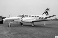 3X-GCF @ EGTC - Cessna 404 Titan at Cranfield Airport in July 1992. - by Malcolm Clarke