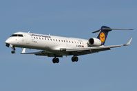 D-ACPB @ EGNT - Canadair CL-600-2C10 Regional Jet CRJ-701ER on approach to rwy 25 at Newcastle Airport, UK. - by Malcolm Clarke