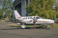 G-BMSH @ EGTC - Cessna 421C Golden Eagle at Cranfield Airport, UK in 1987. - by Malcolm Clarke