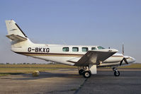 G-BKXG @ EGTC - Cessna T303 Crusader at Cranfield Airport, UK. Owned by Sutton Windows. - by Malcolm Clarke