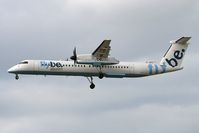 G-JECI @ EGNT - Bombardier DHC-8-402Q Dash 8 on approach to rwy 25 at Newcastle Airport, UK. - by Malcolm Clarke