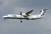 G-JEDU @ EGNT - Bombardier DHC-8-402Q Dash 8 on approach to rwy 25 at Newcastle Airport, UK. - by Malcolm Clarke