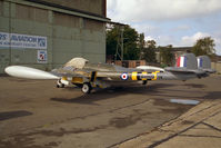 G-BLKA @ EGTC - De Havilland Venom FB54 at Cranfield Airfield, UK. - by Malcolm Clarke