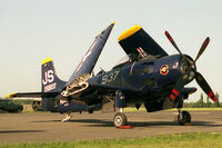 G-RAID @ EGSX - Douglas A-1D Skyraider (AD-4NA). Displayed as US Navy 26922 / 937-JS at Airshow Europe, North Weald in 1992 - by Malcolm Clarke