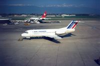 F-GECK @ LSGG - Fellowship 1000 of Air France approaching the terminal at Geneva in March 1994. - by Peter Nicholson