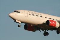 LN-TUA @ EBBR - Arrival of flight SK4743 to rwy 25L - by Daniel Vanderauwera