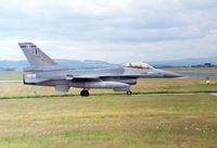 FA-120 @ EGQS - F-16A Falcon of 2 Squadron Belgian Air Force at Lossiemouth in the Summer of 1992. - by Peter Nicholson