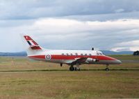 XX492 @ EGQS - Jetstream T.1 of 6 Flying Training School awaiting clearance for take-off at RAF Lossiemouth in the Summer of 1992. - by Peter Nicholson