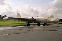 WJ633 @ EGUY - English Electric Canberra T17 at the Canberra 40th Anniversary Celebration Photocall at RAF Wyton in 1989. - by Malcolm Clarke