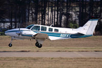 N111AL @ ORF - LAL Co, Inc 1974 Beechcraft 58 Baron N111AL from Reading Regional Airport (KRDG) landing RWY 5. - by Dean Heald