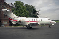 G-OHEA @ EGTC - Hawker Siddeley HS-125-3B/RA at Cranfield Airfield in 1991. - by Malcolm Clarke