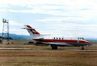 XS738 @ EGQS - Dominie T.1 of 6 Flying Training School based at RAF Finningley awaiting clearance to join the active runway at Lossiemouth in the Summer of 1989. - by Peter Nicholson