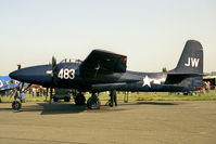 N6178C @ EGSX - Grumman F7F-3P Tigercat. At Airshow Europe, North Weald Airfield in 1992. in 1992 - by Malcolm Clarke