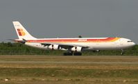 EC-GGS @ MDSD - Iberia Airbus 340-313 main landin gear down at MDSD - by SHEEP GANG