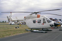 D-HIMA @ EGLF - Eurocopter-Kawasaki BK-117B-2C. At Farnborough International 1990 - by Malcolm Clarke