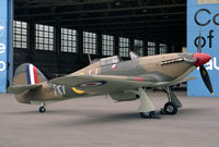 PZ865 @ EGTC - Hawker Hurricane IIC at Cranfield after renovation in 1988 - by Malcolm Clarke