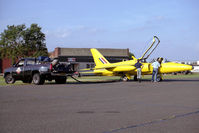 G-MOUR @ EGTC - Hawker Siddeley Gnat T1 at Cranfield Airfield in 1991. - by Malcolm Clarke