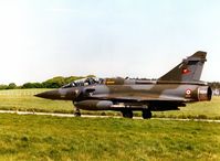 642 @ EGQS - Mirage 2000D, callsign French Air Force 7320 Bravo, of EC 02.003 taxying to the active runway at Lossiemouth in May 1997. - by Peter Nicholson