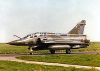 643 @ EGQS - Mirage 2000D, callsign French Air Force 7320 Alpha, of EC 02.003 taxying to the active runway at Lossiemouth in May 1997. - by Peter Nicholson