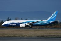 N787BA @ KPAE - KPAE Boeing 001 spending the day doing high speeds up and down 16L/34R culminating in a nice high nose rotation on the last run