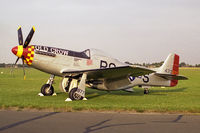 N167F @ EGTC - North American P-51D Mustang. Operated by the Scandinavian Historic Flight as 44-73877 'Old Crow'. Cranfield 1988. - by Malcolm Clarke